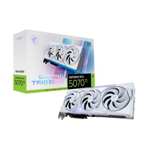 Видеокарта MSI GeForce RTX5070 Ti 16GB GAMING TRIO OC WHITE (RTX 5070 Ti 16G GAMING TRIO OC WHITE) - Нулевой остаток (Feed) - Нулевой остаток (Feed)