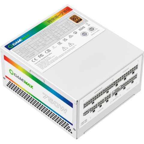 Блок питания Gamemax 750W (RGB 750 PRO WH (ATX3.0/3.1 PCI) - Нулевой остаток (Feed) - Нулевой остаток (Feed)