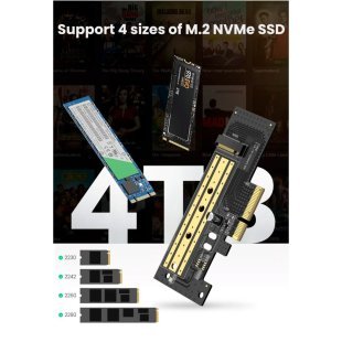 Контроллер Ugreen PCI-E 3.0 for SSD M.2 (NVMe) x4 CM302 (70503)