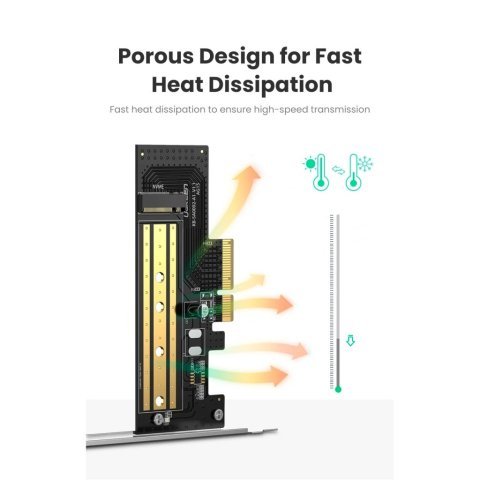 Контроллер Ugreen PCI-E 3.0 for SSD M.2 (NVMe) x4 CM302 (70503) - Нулевой остаток (Feed) - Нулевой остаток (Feed)
