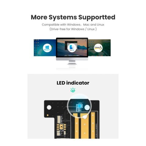 Контроллер Ugreen PCI-E 3.0 for SSD M.2 (NVMe) x4 CM302 (70503) - Нулевой остаток (Feed) - Нулевой остаток (Feed)