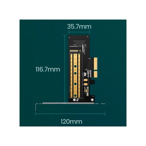 Контроллер Ugreen PCI-E 3.0 for SSD M.2 (NVMe) x4 CM302 (70503) - Нулевой остаток (Feed) - Нулевой остаток (Feed)