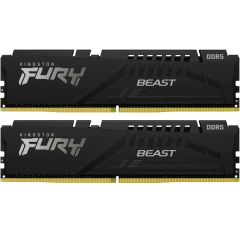 Модуль памяти для компьютера DDR5 64GB (2x32GB) 6400 MHz Beast Black Kingston Fury (ex.HyperX) (KF564C32BBK2-64) - Нулевой остаток (Feed) - Нулевой остаток (Feed)