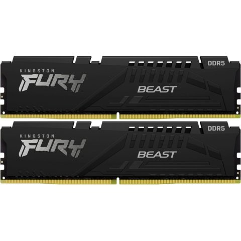 Модуль памяти для компьютера DDR5 64GB (2x32GB) 5600 MHz FURY Beast Black Kingston Fury (ex.HyperX) (KF556C40BBK2-64) - Нулевой остаток (Feed) - Нулевой остаток (Feed)