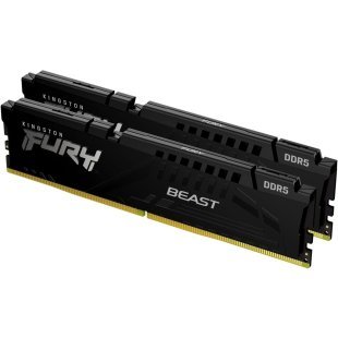 Модуль памяти для компьютера DDR5 64GB (2x32GB) 5600 MHz FURY Beast Black Kingston Fury (ex.HyperX) (KF556C40BBK2-64)