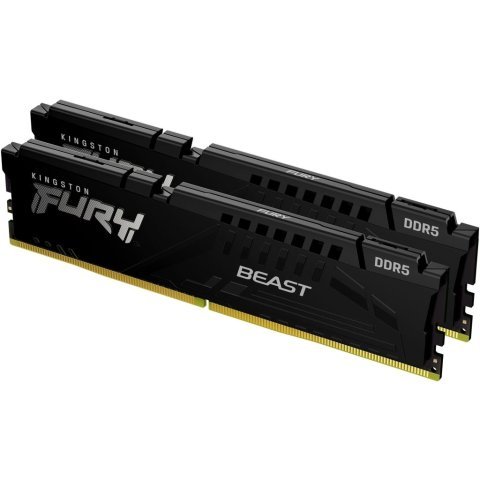 Модуль памяти для компьютера DDR5 64GB (2x32GB) 5600 MHz FURY Beast Black Kingston Fury (ex.HyperX) (KF556C40BBK2-64) - Нулевой остаток (Feed) - Нулевой остаток (Feed)