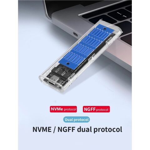 Карман внешний Dynamode M.2 SSD NVMe/SATA combo ч-з USB3.2 GEN2 Type-C (DM-CAD-SSD09) - Аксессуары к HDD  - Аксессуары к HDD 
