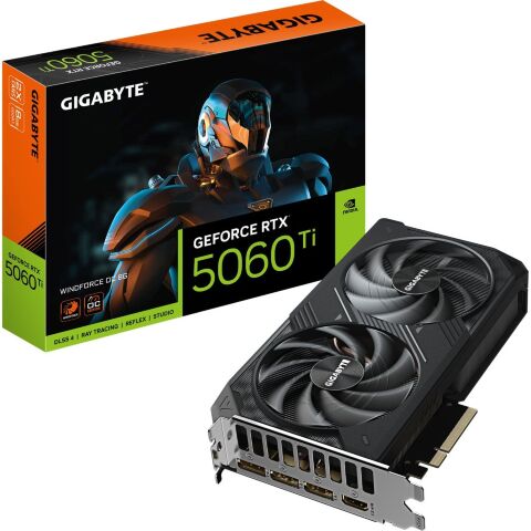 Видеокарта GIGABYTE GeForce RTX5060Ti 8Gb WINDFORCE OC (GV-N506TWF2OC-8GD) - Видеокарты - Видеокарты