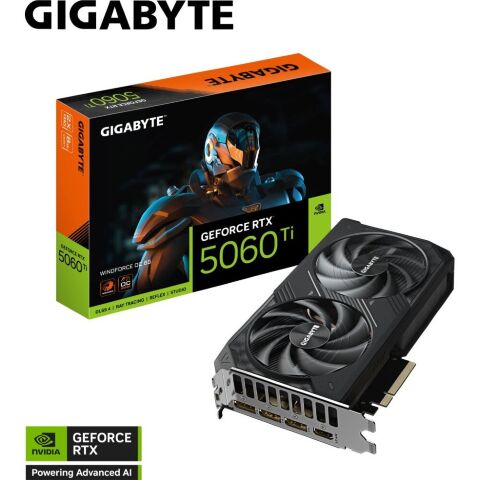 Видеокарта GIGABYTE GeForce RTX5060Ti 8Gb WINDFORCE OC (GV-N506TWF2OC-8GD) - Видеокарты - Видеокарты
