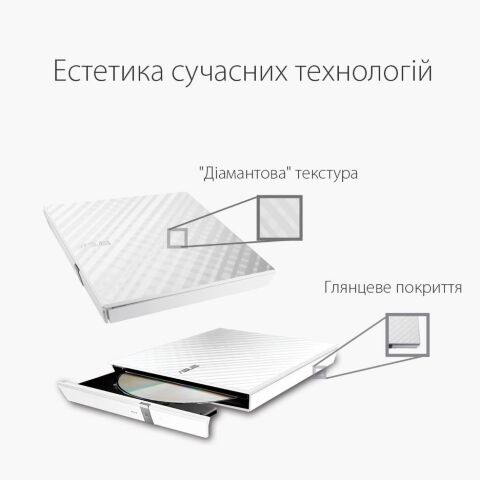 Оптический привод DVD-RW ASUS SDRW-08D2S-U LITE/WHT/G/AS (90-DQ0436-UA221KZ) - Оптические приводы (ODD)  - Оптические приводы (ODD) 