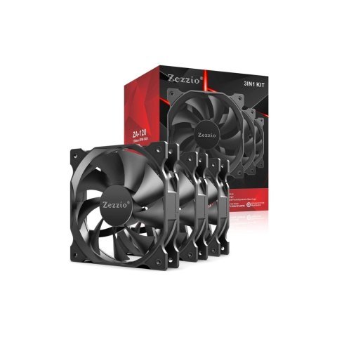 Кулер для корпуса Zezzio ZA-120 3 in 1 Kit - Нулевой остаток (Feed) - Нулевой остаток (Feed)