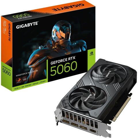 Видеокарта GIGABYTE GeForce RTX5060 8Gb WINDFORCE MAX OC (GV-N5060WF2MAX OC-8GD) - Нулевой остаток (Feed) - Нулевой остаток (Feed)