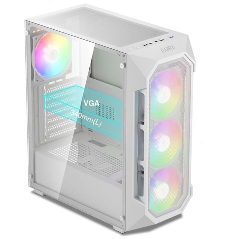 Корпус Gamdias AURA GC1 ELITE WH ARGB (4711514500608) - Нулевой остаток (Feed) - Нулевой остаток (Feed)