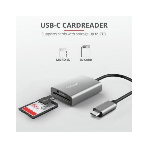 Считыватель флеш-карт Trust Dalyx Fast USB-С Card reader (24136) - Нулевой остаток (Feed) - Нулевой остаток (Feed)
