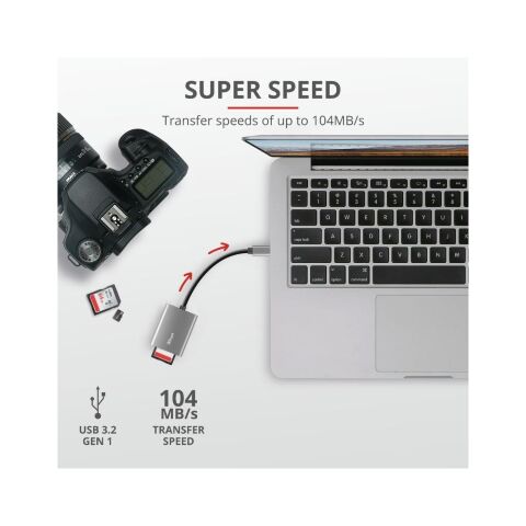 Считыватель флеш-карт Trust Dalyx Fast USB-С Card reader (24136) - Нулевой остаток (Feed) - Нулевой остаток (Feed)