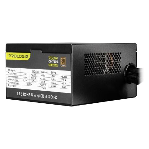 Блок питания Prologix 750W (GM750B 750W 80+ Bronze) - Нулевой остаток (Feed) - Нулевой остаток (Feed)