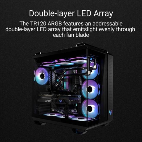 Кулер для корпуса ASUS TUF GAMING TR120 FAN ARGB BLACK (90DA0090-B09000) - Нулевой остаток (Feed) - Нулевой остаток (Feed)