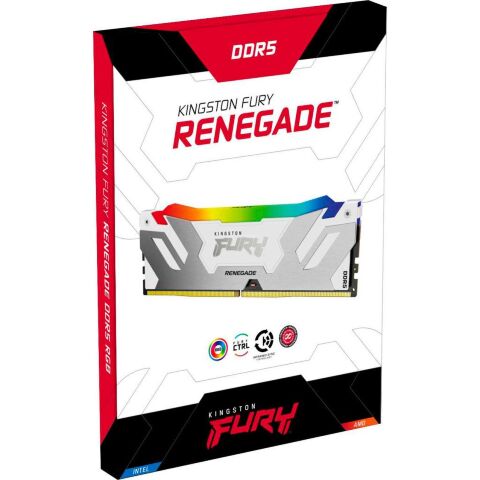 Модуль памяти для компьютера DDR5 64GB (2x32GB) 6400 MHz Renegade RGB White XMP Kingston Fury (ex.HyperX) (KF564C32RWAK2-64) - Нулевой остаток (Feed) - Нулевой остаток (Feed)