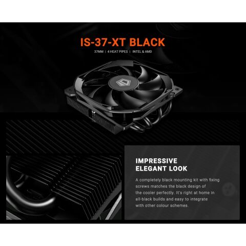 Кулер для процессора ID-Cooling IS-37-XT Black - Нулевой остаток (Feed) - Нулевой остаток (Feed)