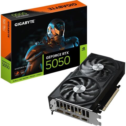 Видеокарта GIGABYTE GeForce RTX5050 8Gb WINDFORCE OC V2 (GV-N5050WF2OCV2-8GD) - Видеокарты - Видеокарты