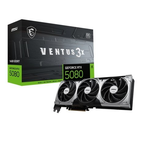 Видеокарта MSI GeForce RTX5080 16GB VENTUS 3X OC (RTX 5080 16G VENTUS 3X OC) - Нулевой остаток (Feed)  - Нулевой остаток (Feed) 