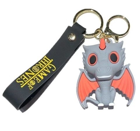 Брелок подвеска на рюкзак Game of Thrones Drogon Red dragon 3D Keychain Игра престолов Дрогон красный дракон - -