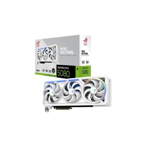 Видеокарта ASUS GeForce RTX5080 16GB ROG ASTRAL WHITE OC (ROG-ASTRAL-RTX5080-O16G-WHITE) - Нулевой остаток (Feed) - Нулевой остаток (Feed)