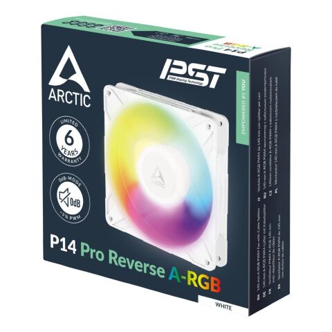 Кулер для корпуса Arctic P14 PRO REVERSE A-RGB WHT (ACFAN00324A) - Нулевой остаток (Feed)  - Нулевой остаток (Feed) 