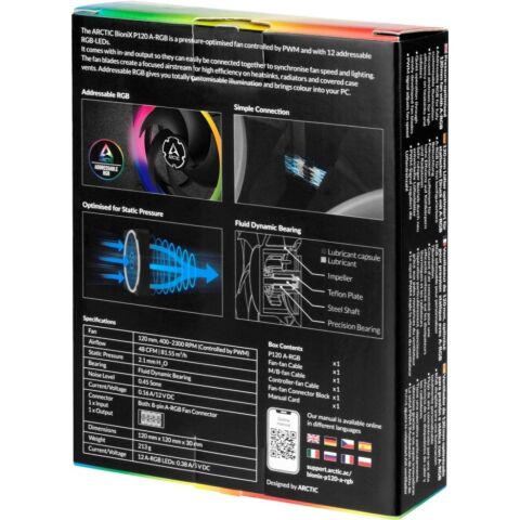 Кулер для корпуса Arctic BioniX P120 A-RGB (ACFAN00146A) - Нулевой остаток (Feed) - Нулевой остаток (Feed)