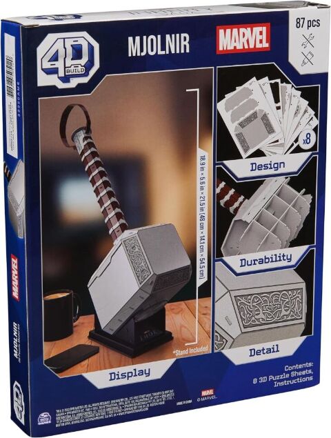 Пазл 4D Build Marvel Thor Mjolnir Hammer puzzle 3D картон Молот Тора Мьольнір 87 шт. - -