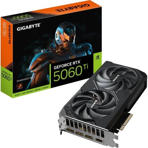 Видеокарта GIGABYTE GeForce RTX5060Ti 16Gb WINDFORCE (GV-N506TWF2-16GD) - Нулевой остаток (Feed) - Нулевой остаток (Feed)