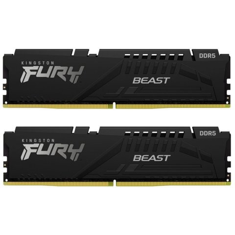 Модуль памяти для компьютера DDR5 16GB (2x8GB) 5200 MHz Beast Black Kingston Fury (ex.HyperX) (KF552C36BBEK2-16) - Нулевой остаток (Feed)  - Нулевой остаток (Feed) 