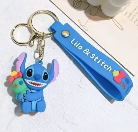 Брелок підвіска на рюкзак Stitch Blue Стич 3D Keychain Backpack 2 -   -  