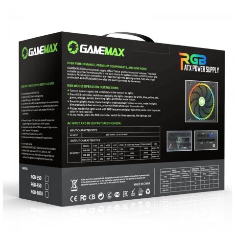 Блок питания Gamemax 1050W 80 Gold ARGB (RGB-1050 PRO) - Блоки питания  - Блоки питания 