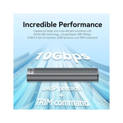 Карман внешний Vention SSD M.2 (NVME) M-key USB Type-C 3.2 10Gbps Heat Sink Aluminum (KPKH0) - Аксессуары к HDD - Аксессуары к HDD