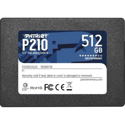Накопитель SSD 2.5" 512GB Patriot (P210S512G25) - Внутренние SSD  - Внутренние SSD 