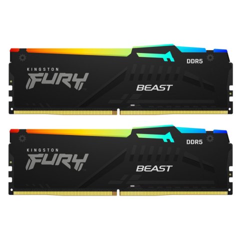 Модуль памяти для компьютера DDR5 32GB (2x16GB) 6000 MHz Beast RGB Kingston Fury (ex.HyperX) (KF560C30BBAK2-32) - Нулевой остаток (Feed) - Нулевой остаток (Feed)