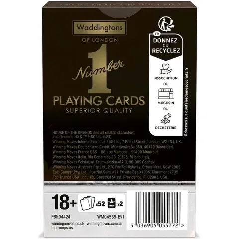Игральные карты Winning Moves Game of Thrones House of Dragons Waddingtons Number 1 Игра престолов Дом дракона - -