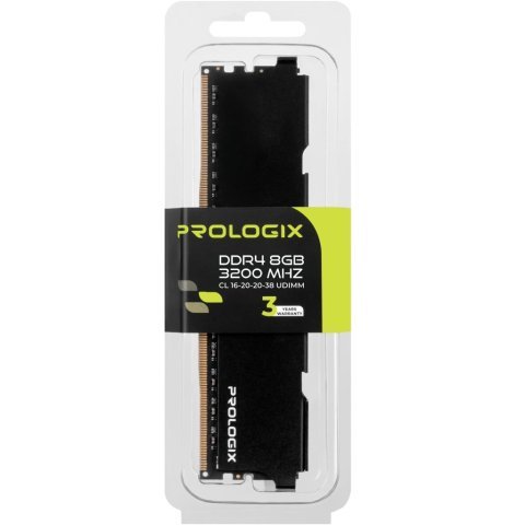 Модуль памяти для компьютера DDR4 8GB 3200 MHz Black Prologix (PRO8GB3200B4) - Нулевой остаток (Feed) - Нулевой остаток (Feed)