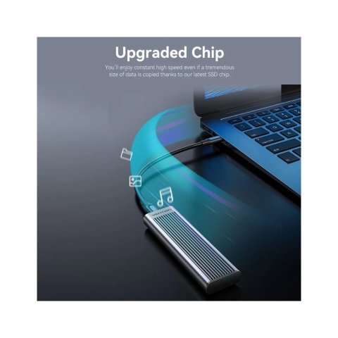 Карман внешний Vention SSD M.2 (NVME) M-key USB Type-C 3.2 10Gbps Heat Sink Aluminum (KPKH0) - Нулевой остаток (Feed) - Нулевой остаток (Feed)