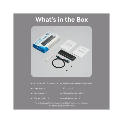 Карман внешний Vention SSD M.2 (NVME) M-key USB Type-C 3.2 10Gbps Heat Sink Aluminum (KPKH0) - Нулевой остаток (Feed) - Нулевой остаток (Feed)