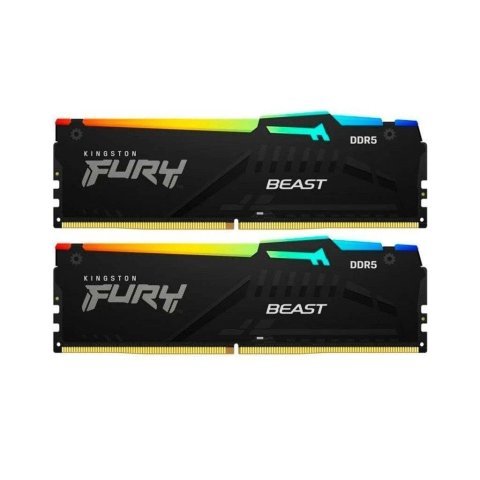 Модуль памяти для компьютера DDR5 64GB (2x32GB) 5600 MHz Beast RGB Kingston Fury (ex.HyperX) (KF556C36BBEAK2-64) - Нулевой остаток (Feed) - Нулевой остаток (Feed)