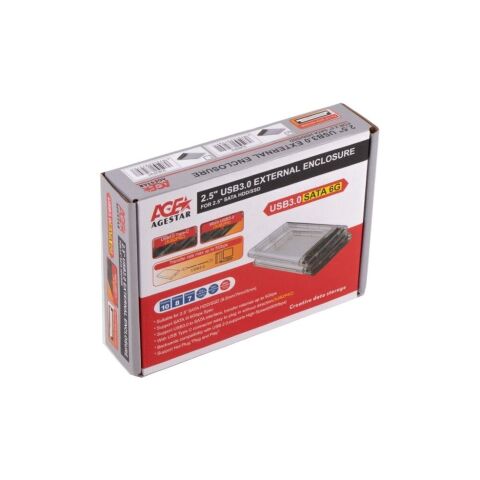 Карман внешний AgeStar 2.5", USB3.0, прозрачный (3UB2P4) - Аксессуары к HDD - Аксессуары к HDD
