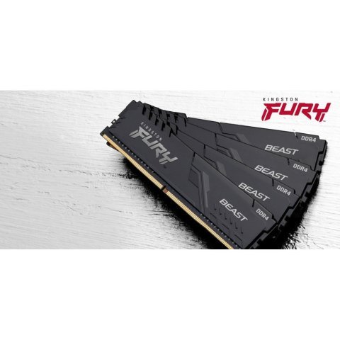 Модуль памяти для компьютера DDR4 8GB 3200 MHz Fury Beast Black Kingston Fury (ex.HyperX) (KF432C16BB/8) - Нулевой остаток (Feed) - Нулевой остаток (Feed)