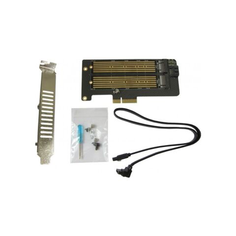 Контроллер Dynamode 2х M.2 NVMe M-Key /SATA B-key SSD to PCI-E 3.0 x4/ x8/ x16, (PCI-Ex4- 2xM.2 MB-key) - Контроллеры ExpressCard - Контроллеры ExpressCard