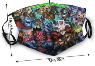 Маска защитная для лица Dota 2 Heroes + 2 угольных фильтра