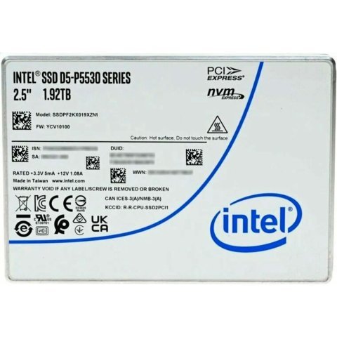 Накопитель SSD U.2 2.5" 1.92TB D5-P5530 15mm INTEL (SSDPF2KX019XZN1) - Нулевой остаток (Feed)  - Нулевой остаток (Feed) 