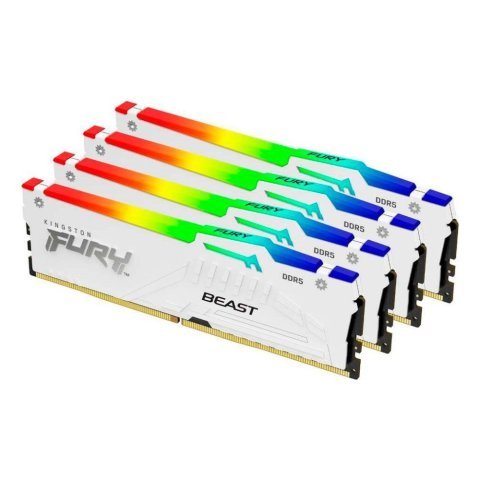 Модуль памяти для компьютера DDR5 128GB (4x32GB) 5600 MHz FURY Beast RGB White Kingston Fury (ex.HyperX) (KF556C40BWAK4-128) - Нулевой остаток (Feed) - Нулевой остаток (Feed)