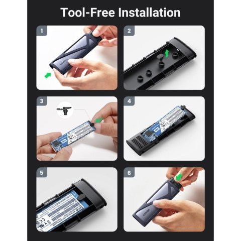 Карман внешний Ugreen SSD M.2 (NVME) M-KEY UGREEN 3.2 GEN2 CM400 gray (90264) - Нулевой остаток (Feed) - Нулевой остаток (Feed)