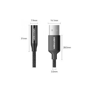 Звуковая плата Vention USB AM to 3.5mm F 0.25m (4pin) 96kHz/24bit DSP noise reduction (CVEBC)